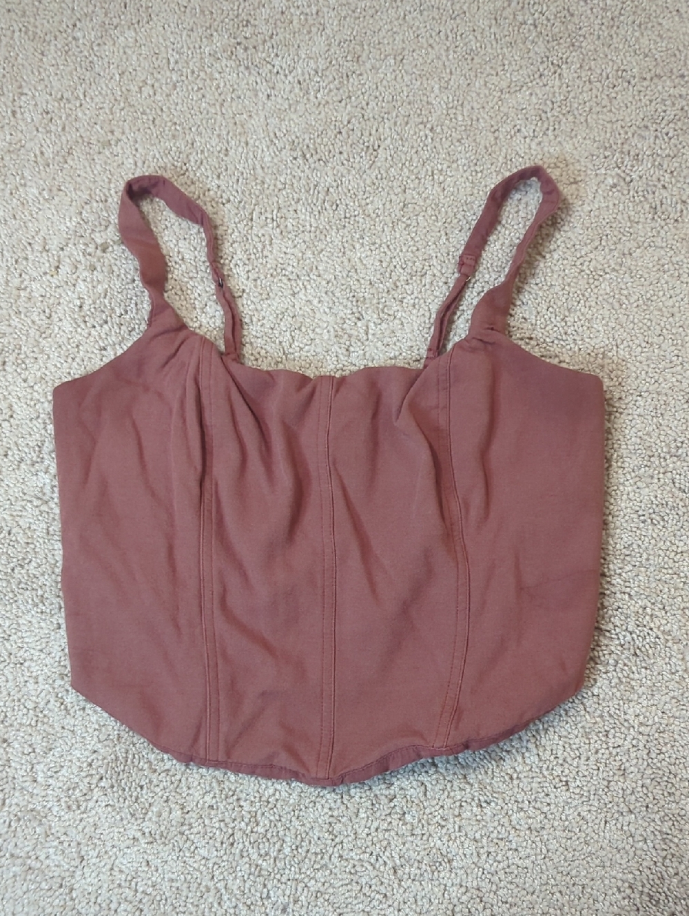 Abercrombie & Fitch L Cinnamon Bone-in Corset Tank Adjustable Shoulder Straps